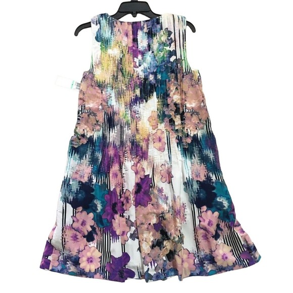 Ivy & Blu Sleeveless Shift Dress Graphic Floral Multicolor 8 Medium M NEW Pocket - Picture 9 of 16